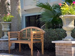 Front Bench with Columns and Planters